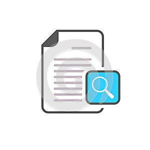 Document file magnifier magnifying glass page icon