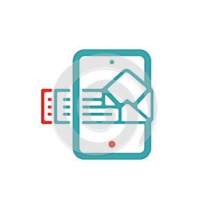 Document file mail icon on tablet laptop vector illustration