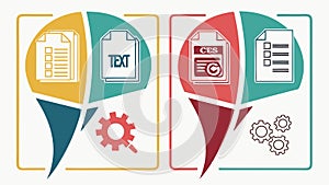 Document File Management, Text Document Data Processing, vector design Generative AI