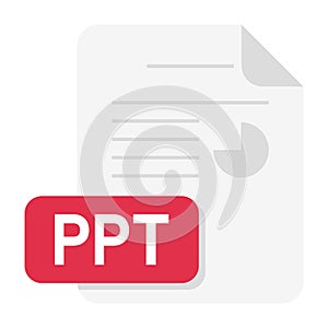 Document File Ppt Modern Icon on White