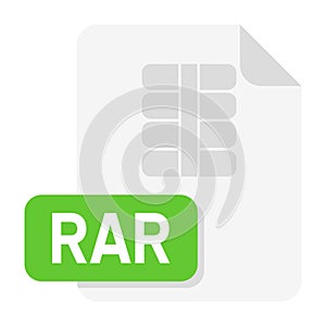 Document File Rar Modern Icon on White photo