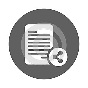 Document, file, share icon. Gray vector graphics