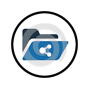Document, file sharing icon. Editable vector illustration
