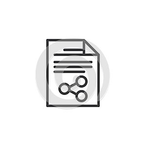 Document file sharing outline icon