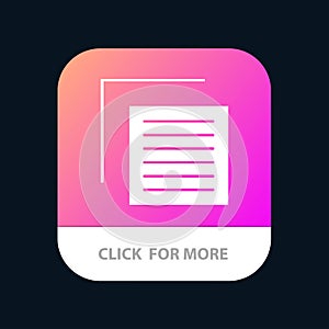 Document, File, User, Interface Mobile App Button. Android and IOS Glyph Version