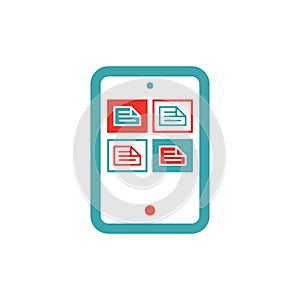 Document files icon on tablet laptop vector illustration