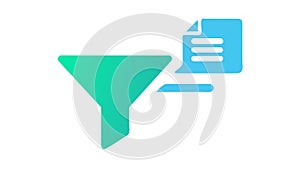 Document Filter Icon: Data Management & Sorting, vector design Generative AI