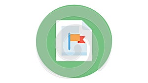 Document with Flag Important Report Flat Design Icon, vector design Generative AI
