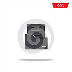 Document flat vector icon. Archive data file symbol isolated on