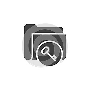Document folder access key vector icon