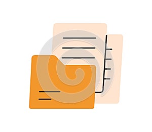 Document folder icon. File copy in binder. Information, data storage concept. Business paper, digital archive, project, portfolio photo