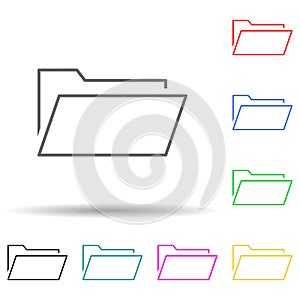 Document folder multi color set icon. Simple thin line, outline vector of web icons for ui and ux, website or mobile application