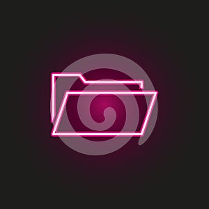 document folder neon style icon. Simple thin line, outline vector of web icons for ui and ux, website or mobile application