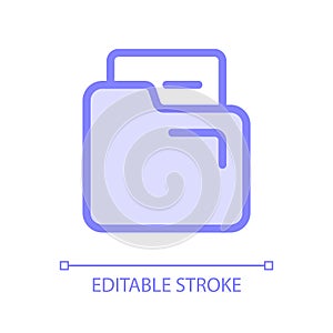 Document in folder pixel perfect glassmorphism ui icon