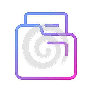 Document in folder pixel perfect gradient linear ui icon