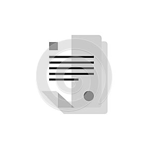 Document icon black-gray with shadow. Paper. Vector EPS10