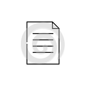 document icon. Element of simple icon in material style for mobile concept and web apps. Thin line icon for website design and dev