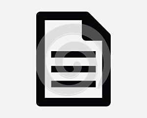 Document File Paper Doc Word Fold List Form Archive Report Note Contract Folder Web Website App Message Icon Sign Shape Vector