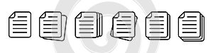 Document icon. File, text document, a sheet of paper document.