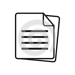 Document icon. File, text document, a sheet of paper document.