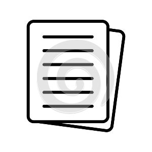 Document icon. File, text document, a sheet of paper document.