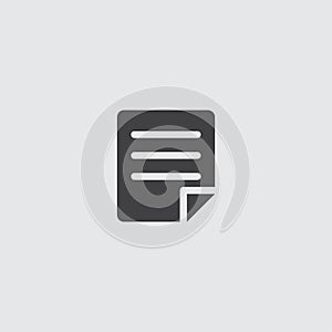 Document icon in a flat design in black color. Vector illustration eps10