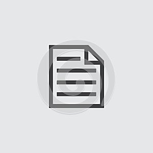 Document icon in a flat design in black color. Vector illustration eps10