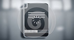 Document Icon with Loading Progress Bar and Spinner