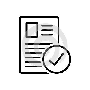 Black line icon for Document, message and application