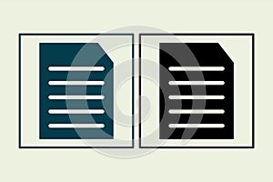 Document icon. icon related to UI elements. suitable for web site, app, user interfaces,element, printable etc. solid icon style.