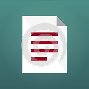Document Icon or simbol, vector illustration isolated on modern background.