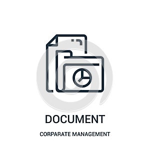 document icon vector from corparate management collection. Thin line document outline icon vector illustration. Linear symbol for photo