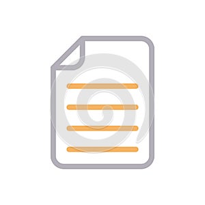 Document vector flat color icon