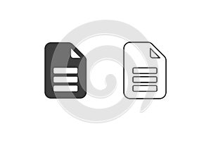 Document icons flat design or Document icons. 2 style of document