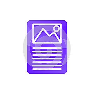 Document with image for presentation icon vector