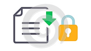 Document with Keyhole Icon: Accessing Secure Files, vector design Generative AI