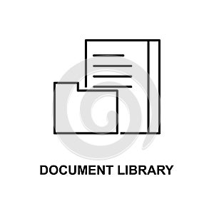 document library icon. Element of simple web icon with name for mobile concept and web apps. Thin line document library icon can