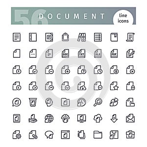 Document Line Icons Set