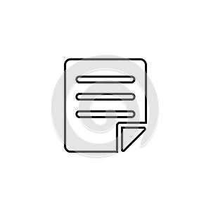 Document linear Icon in a flat design in black color. Vector illustration eps10