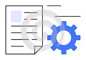 Document Management Process with Gear Symbolizing System Configuration
