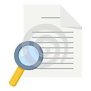 Document & Magnifying Glass Flat Icon photo