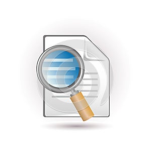 Document and magnifying glass icon