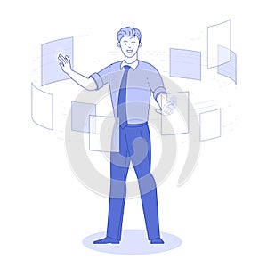 Document management data system vector concept.