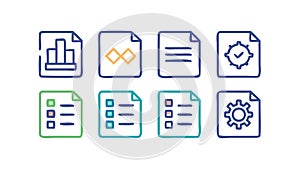 Document Management and File Operations Vector Icons, vector design Generative AI