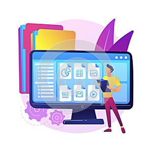 Document management soft abstract concept vector illustration.