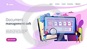 Document management soft concept landing page.