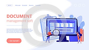 Document management soft concept landing page.