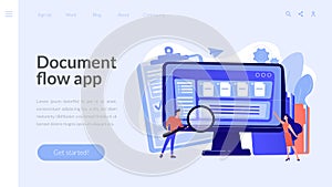 Document management soft concept landing page.