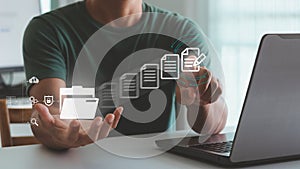 Document Management System DMS, online documentation database and process automation to efficiently manage files, knowledge and