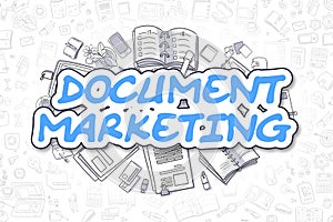 Document Marketing - Doodle Blue Word. Business Concept.